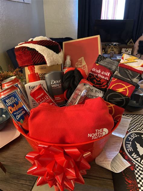 Red Gift Basket For Him Basket Gift Red In Gift Baskets For