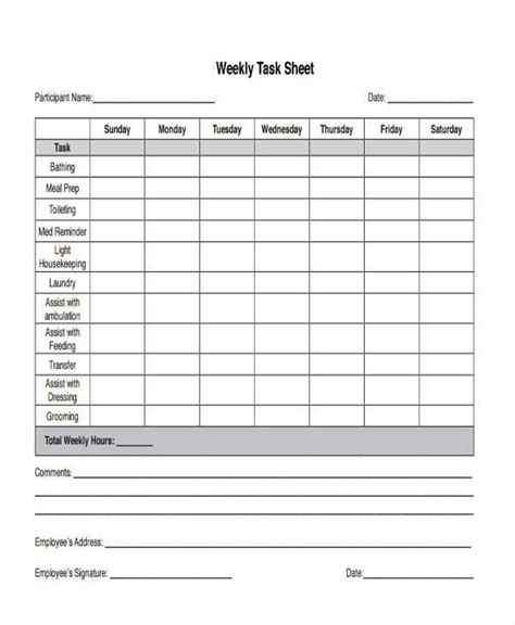 Printable Task List Sheet Vrogue Co