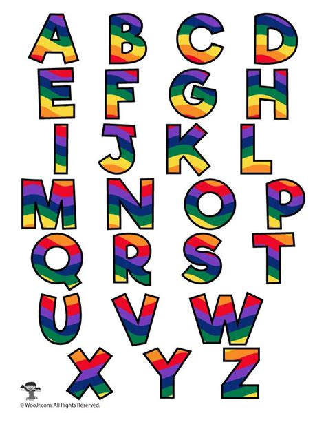 Rainbow Alphabet Letters Woo Jr Kids Activities Childrens Publishing
