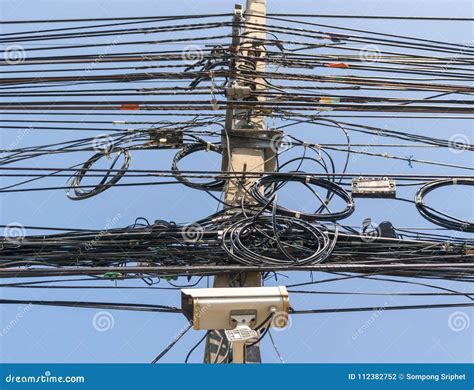 Power Poles And Cables Stock Image 217435213