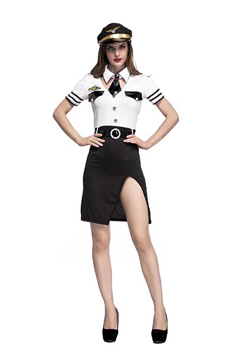 halloween costume service stewardess sexy lingerie costume fancy dress outfit mile high airline