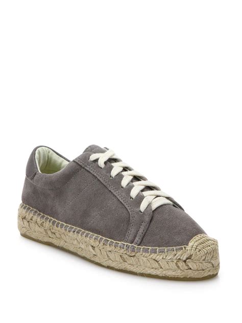 Soludos Canvas Lace Up Espadrille Platform Sneakers In Gray Lyst