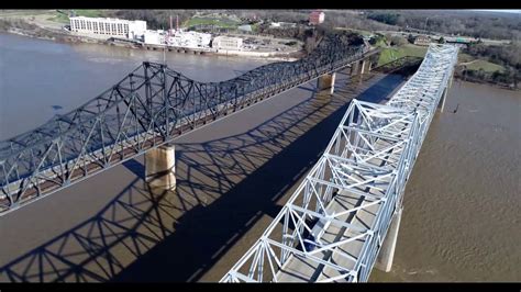 Drone Fly Over Of The Mississippi River Bridge At Vicksburg Ms Youtube