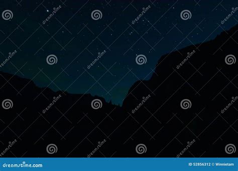 Star Gazing With Mountain Silhouette Stock Photo Image Of Stargazing