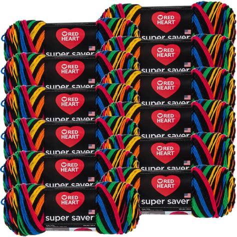 Red Heart Super Saver Yarn 12pk Primary Stripes