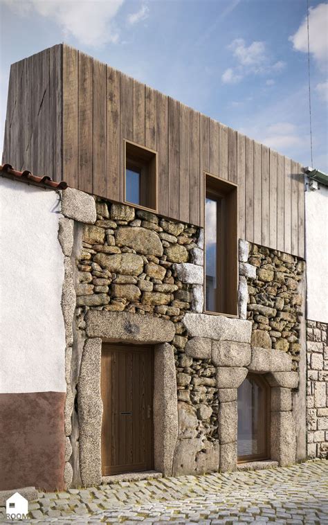 Mix Of Modern Panelling And Rustic Stone Contrasting New And Old