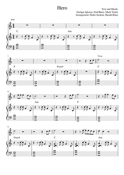 Hero Sheet Music For Piano Download Free In Pdf Or Midi
