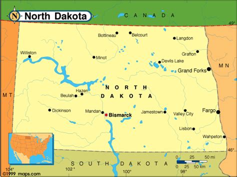 North Dakota Base And Elevation Maps