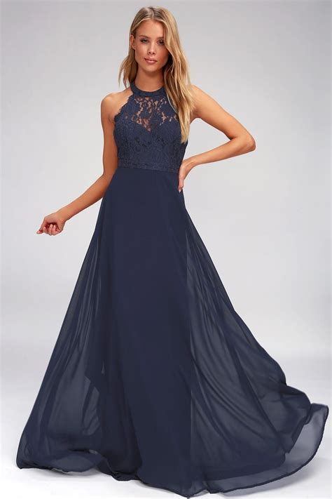 Browse these beautiful wedding guest dresses long sleeve to get the perfect attire for girls. Dance All Evening Navy Blue Lace Maxi Dress in 2020 ...