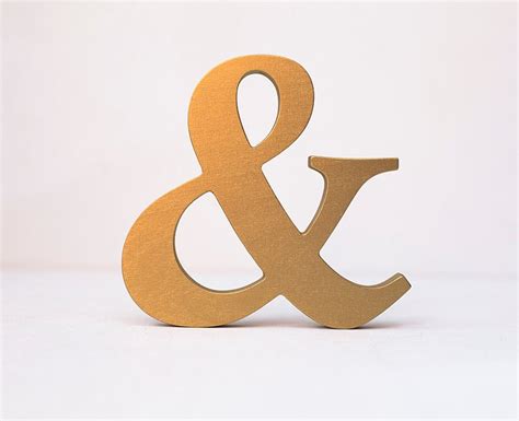 Wooden Ampersand Wooden Letter Gold Decorative Alphabet Wall