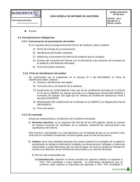 Ejemplo De Informe De Auditoria Administrativa En Mexico Ejemplo