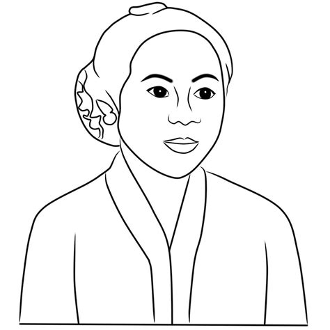 Kartini Picture For Coloring Buku Mewarnai Sketsa Lukisan Gambar