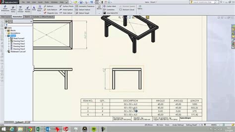 Solidworks 2d Drawing 2d Drawing Video 3 Of 4 Weldment Structure