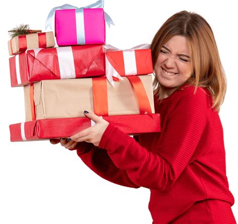 Woman Carrying Presents More T Boxes Png Unlimited Download