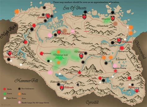Locational Map For The People Of Skyrim Complete At Skyrim Nexus Mods