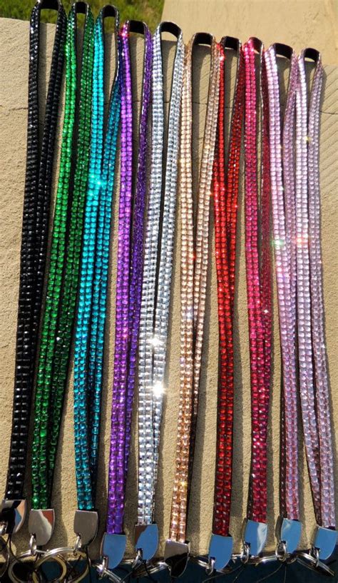 These are the kind of simple projects for the laziest and most inept of crafters. 3 Bling Lanyards, Badge Holders, ID Holders, Rhinestone Lanyards, Keychains | Badge holders ...