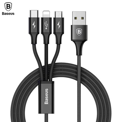 Baseus Usb Charging Cable 3 In 1 Data Cable 2 In 1 Type C Micro Usb