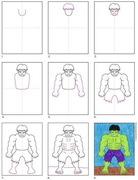 How To Draw Hulk For Kids Easy Step By Step Drawing Tutorial Images