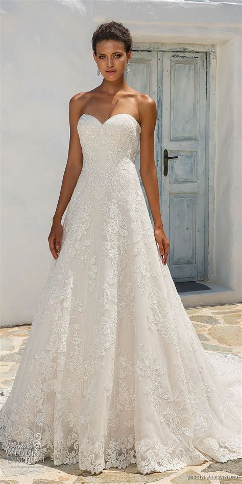 Strapless Sweetheart Lace Wedding Dresses