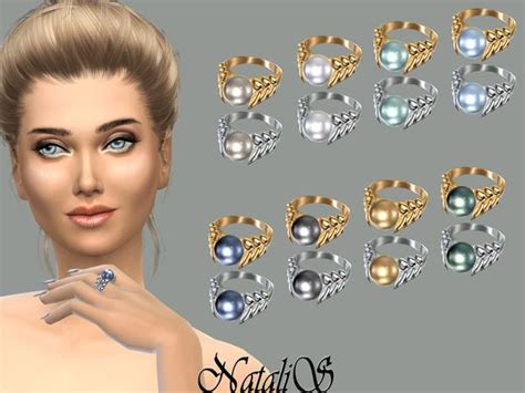 Spike And Pearl Ring By Natalis At Tsr Sims 4 Updates Pearl Ring