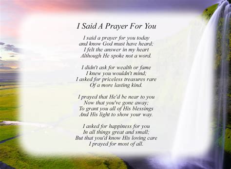 Disclaimer, this poem is about abuse. I Said A Prayer For You - Free In Loving Memory Poems