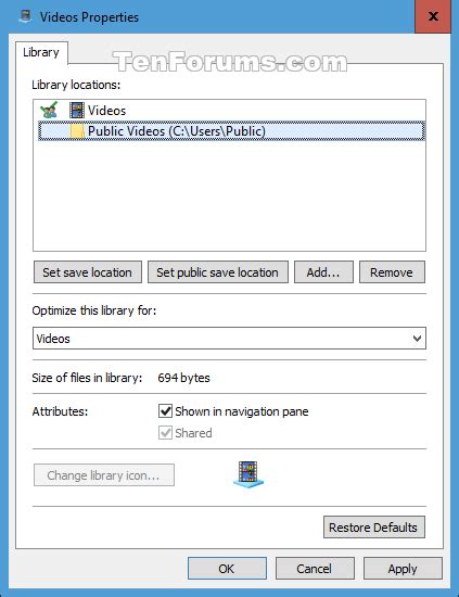 Include Folder Or Drive To Library In Windows 10 Tutorials
