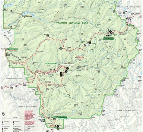 Road Map Of Yosemite National Park