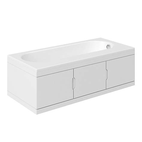 See more related results for. Cooke & Lewis Gloss White Right-handed Straight Bath storage unit & end panel kit | DIY at B&Q