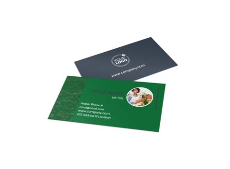 Your professional advice has the potential to turn a business around. Nutritional Consultant Business Card Template