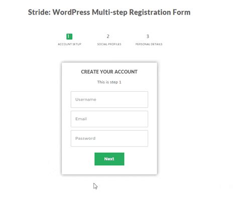 Multi Step Registration Form Profilepress