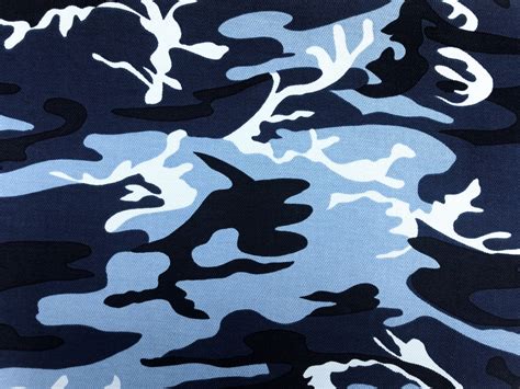 Blue Camouflage Cotton Twill Bandj Fabrics