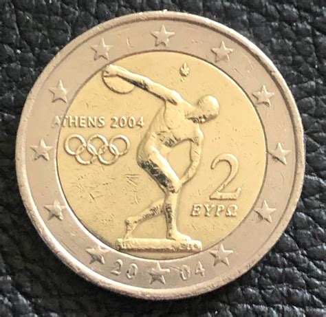 Coin 2 Euro Greece Grecia Commemorative Olympic Games Athens 2004 Rare