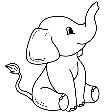 Dibujo Vectorial De Elefante Para Colorear Libro 17673982 Vector En