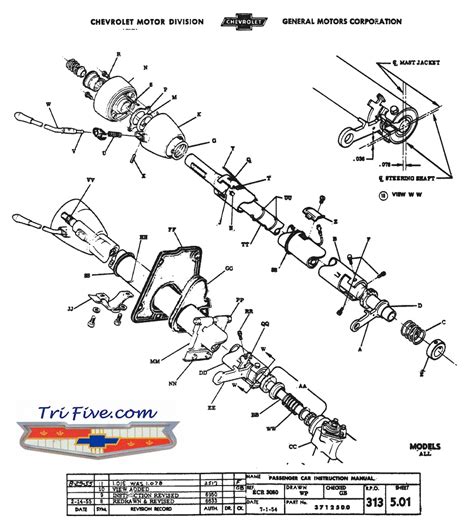 Steering Column Parts Diagram Chevy Tri Five Forum