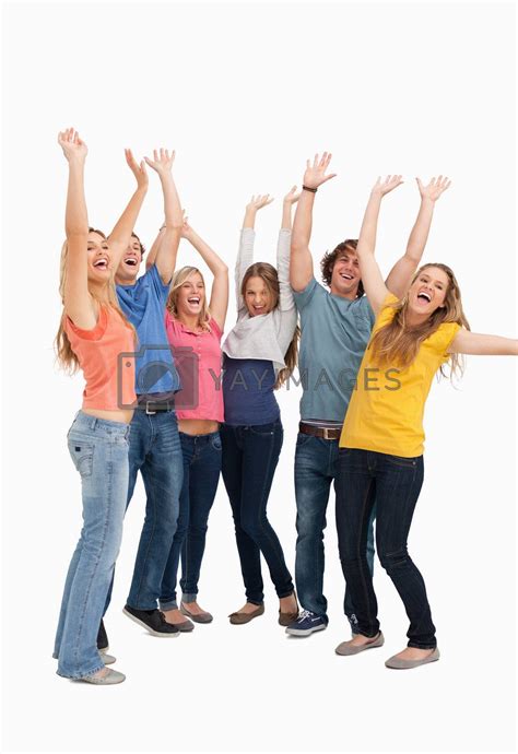 Royalty Free Image A Jumping Happy Group Cheering By Wavebreakmedia