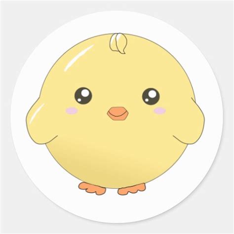 Cute Kawaii Yellow Chick Stickers Zazzle
