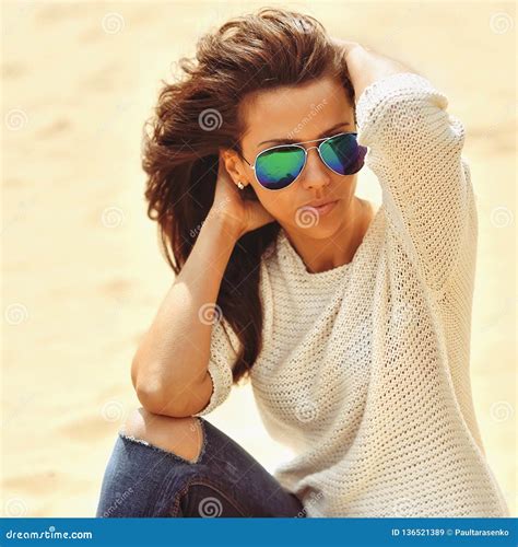fashion portrait of amazing beautiful woman in sunglasses stock image image of background