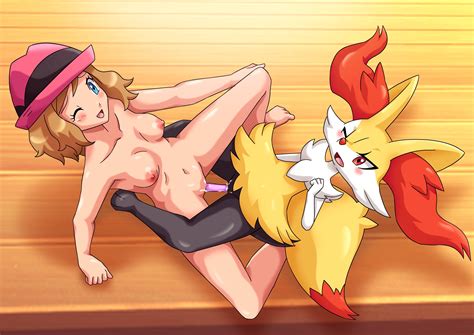 Rule 34 2girls Braixen Breasts Double Dildo Female Female Only Navel