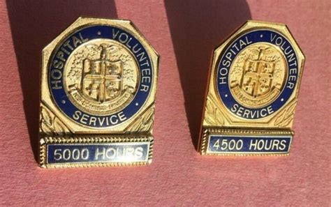 Vintage Collectible Pins Lot Hospital Volunteer Service 4500 And 5000