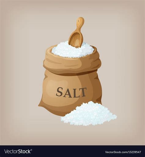 Sea Salt In Jute Sack Vector Illustration Download A Free Preview Or