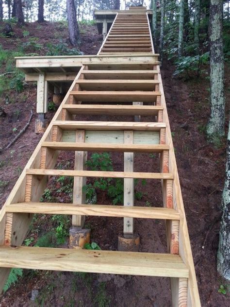 Welcome to /r/stairlandings, the best place on reddit for your stair landing related posts! Image result for platform decking on a steep hill designs ...