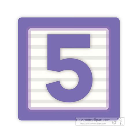 Numbers Clipart Number Block Five Classroom Clipart