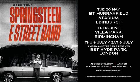 Bruce Springsteen And The E Street Band Tickets In Birmingham At Villa