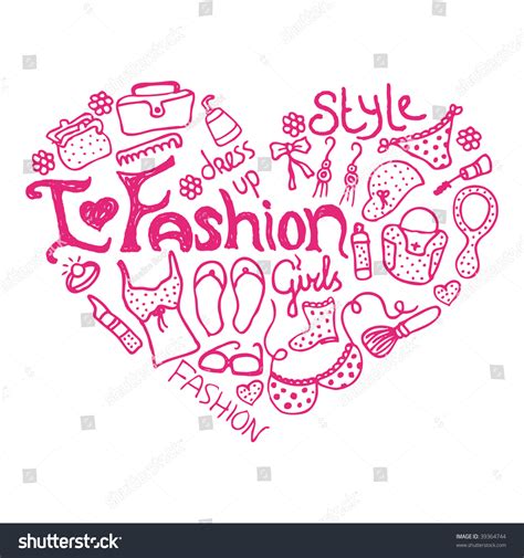 Love My Fashion Doodles Vector Stock Vector 39364744 Shutterstock