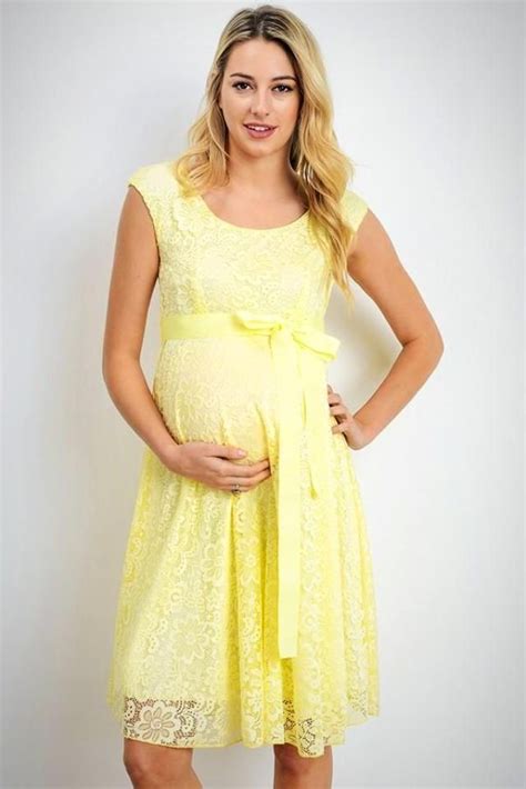 Yellow Satin Lace Maternity Dress Lace Maternity Dress Cocktail Dress Party Maternity Dresses