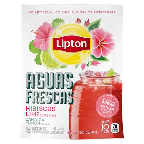 Lipton Agua Frescas Hibiscus Lime Tea Mix Shop Tea At H E B