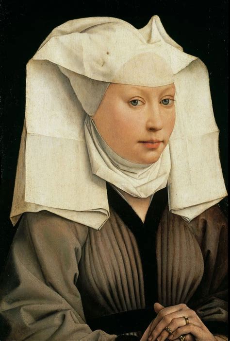 Rogier Van Der Weyden Portrait Of A Woman With A Winged Bonnet C