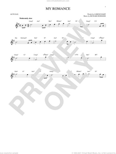 My Romance Sheet Music For Alto Saxophone Solo Pdf Interactive
