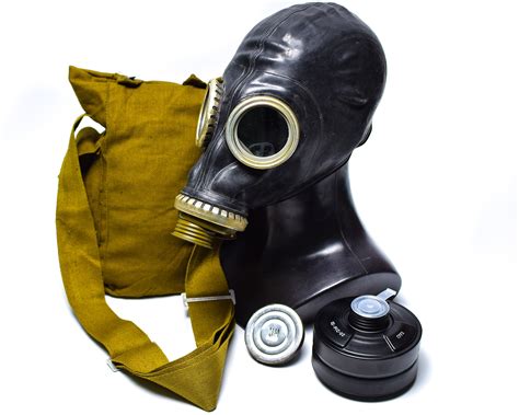 Cold War Era Soviet Russian Military Gas Mask Gp 5 Black Genuine