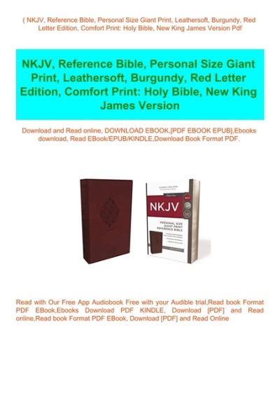 B O O K Nkjv Reference Bible Personal Size Giant Print Leathersoft Burgundy Red Letter